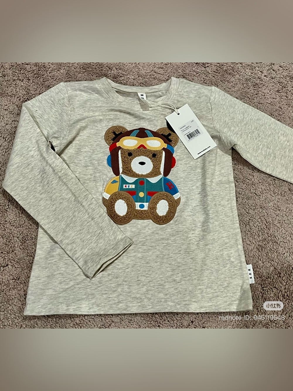 HUX Pilot Bear Long Sleeve Tee Size 6 NWT